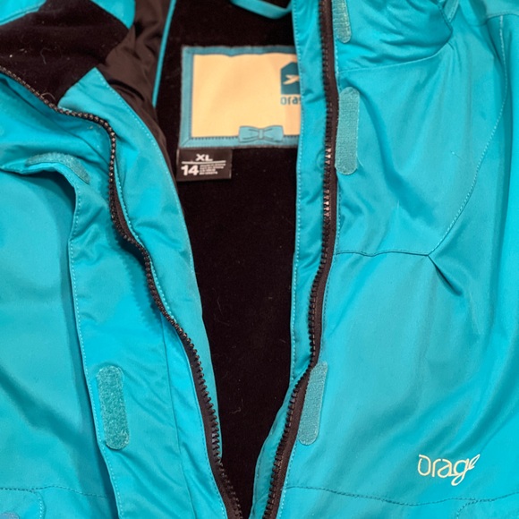 Orage Girl’s Winter Ski Coat EUC size XL Turquoise Blue - Picture 8 of 11